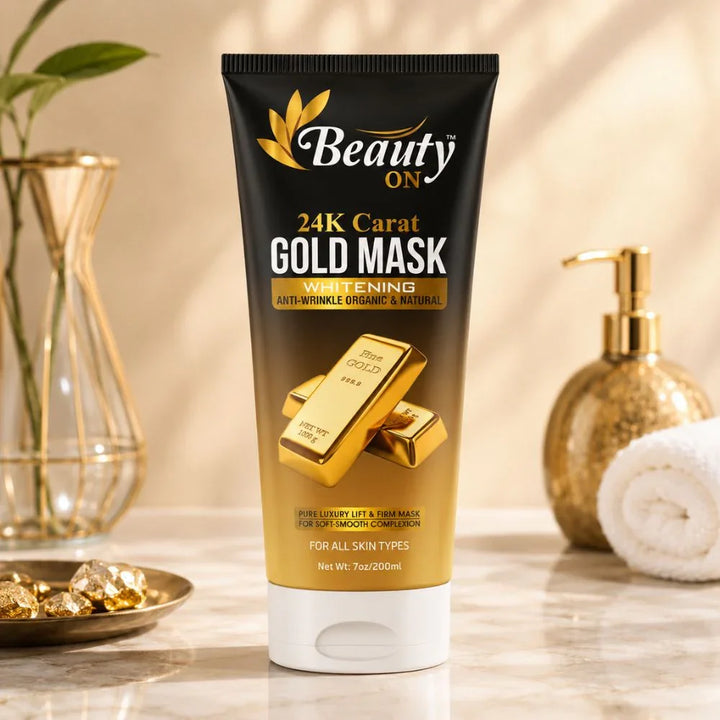 24K Carat Gold Mask for whitening and anti-wrinkle skincare, suitable for all skin types