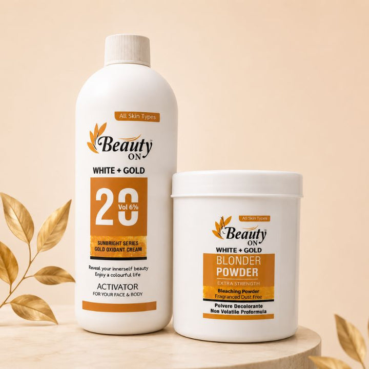 White + Gold Skin Polish Set ( Saloon Packing ) | Beauty ON