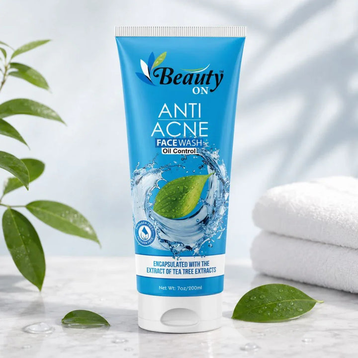 Beauty ON Anti Acne Face Wash with tea tree extract for oil control, sulfate-free skincare