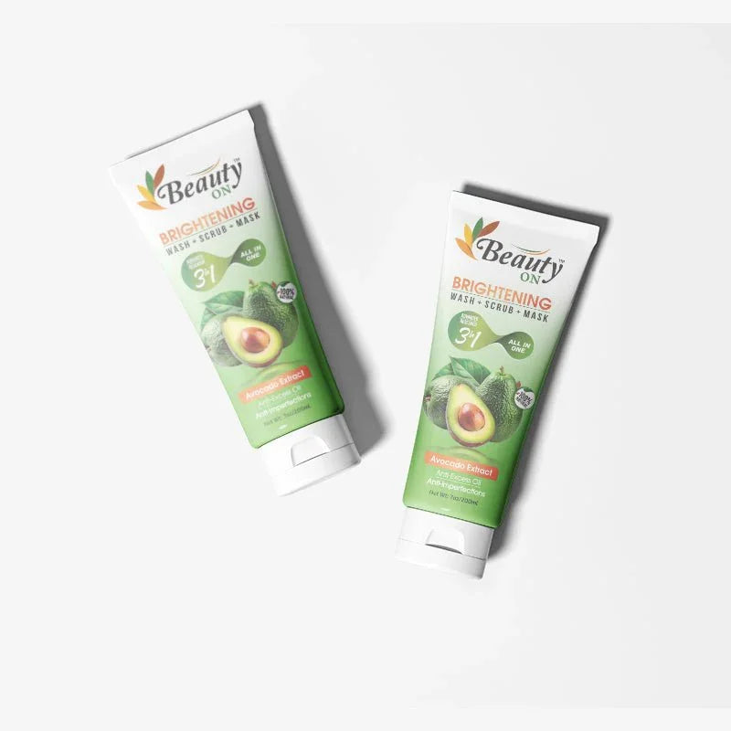 Beauty ON Brightening 3-in-1 Wash Scrub Mask with Avocado Extract for glowing skin