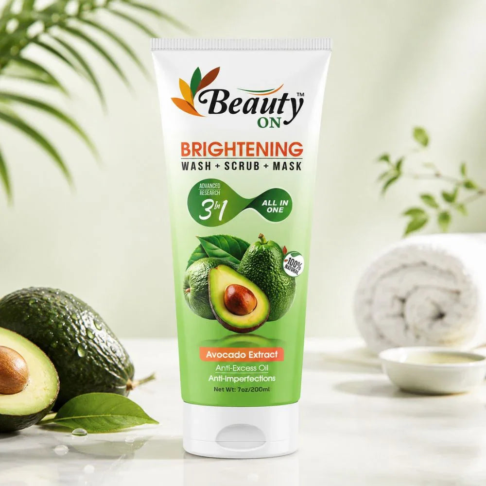 Beauty ON Brightening 3-in-1 Wash Scrub Mask with Avocado Extract for Anti-Excess Oil & Anti-Imperfections