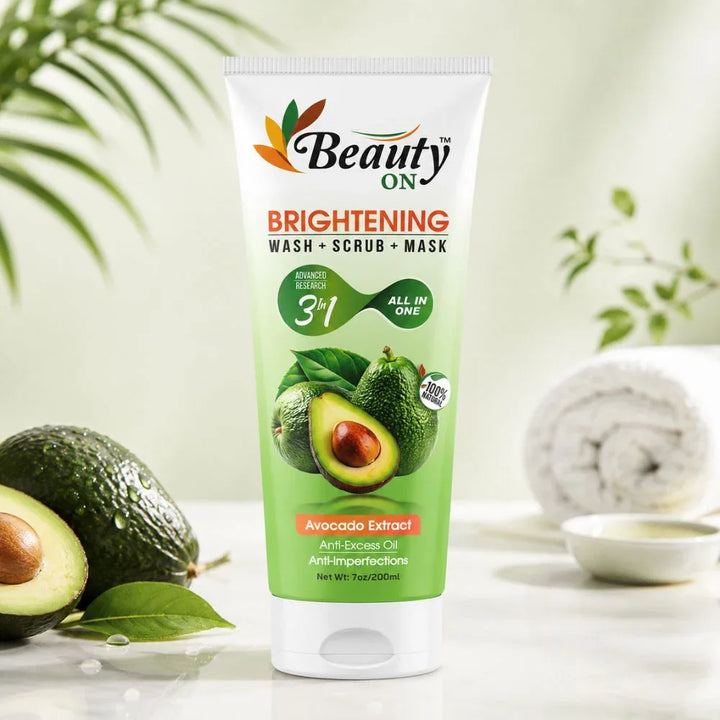 Beauty ON Brightening 3-in-1 Wash Scrub Mask with Avocado Extract for Anti-Excess Oil & Anti-Imperfections