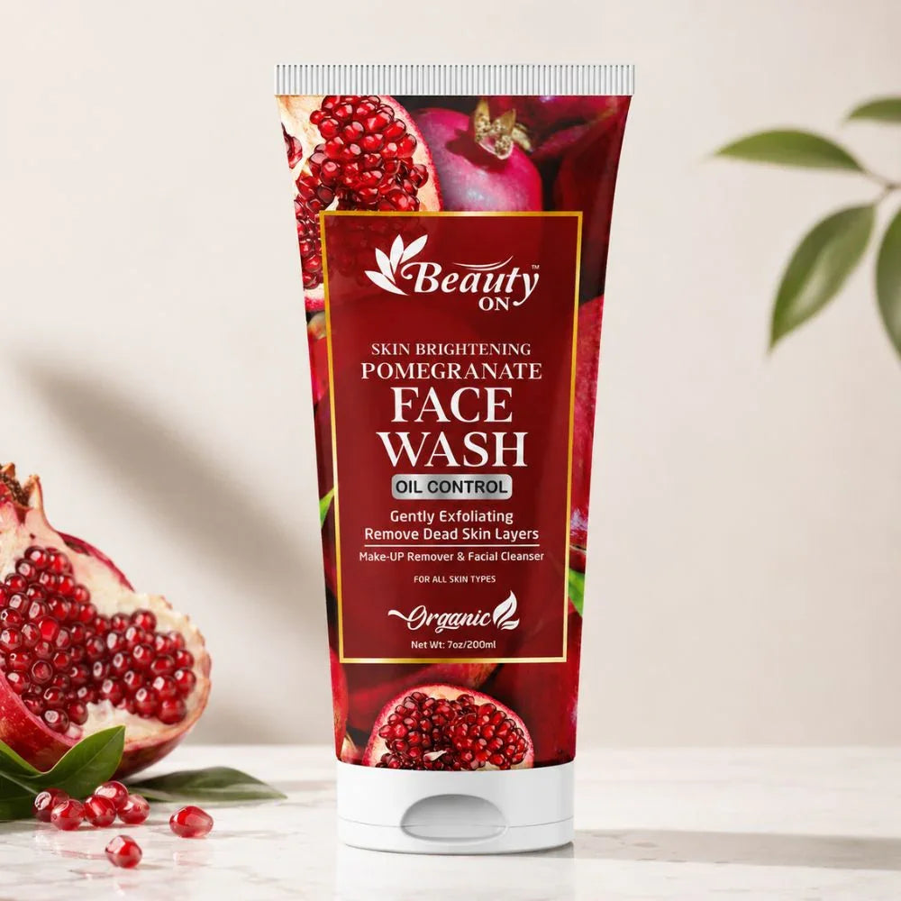 Pomegranate face wash for skin brightening and oil control, organic formula for all skin types