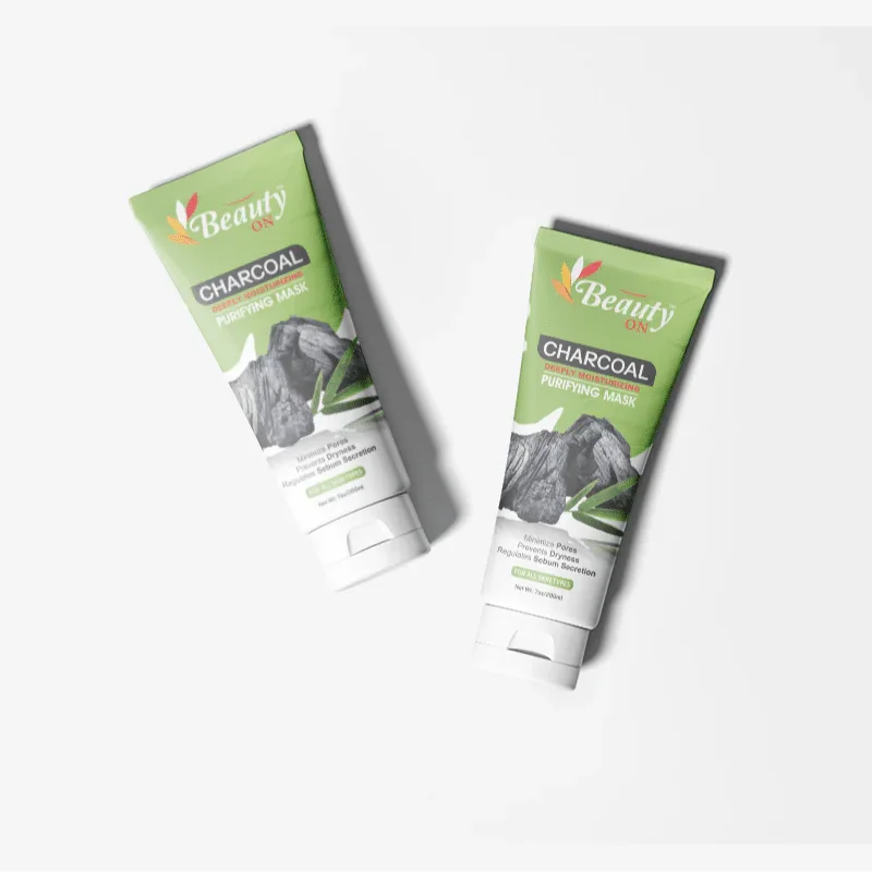 Charcoal purifying face mask for deep cleansing and pore minimization, sulfate-free skincare product