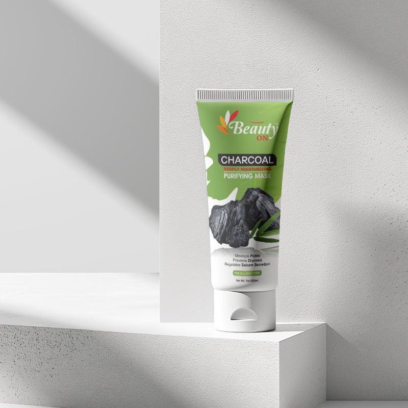 Charcoal purifying mask for deep moisturizing and pore minimization, sulfate-free skincare product