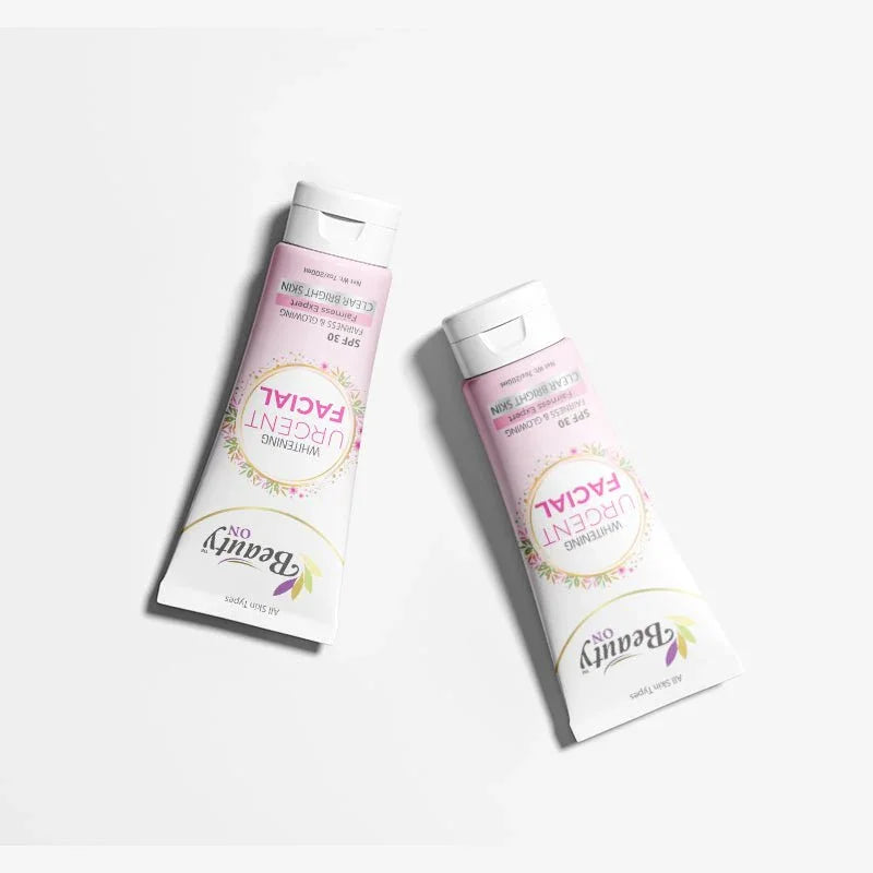 Whitening facial cream tubes for clear bright skin, sulfate-free and cruelty-free skincare