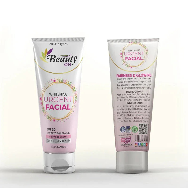 Beauty ON Whitening Urgent Facial SPF 30 for fair, glowing skin – sulfate-free, paraben-free, cruelty-free